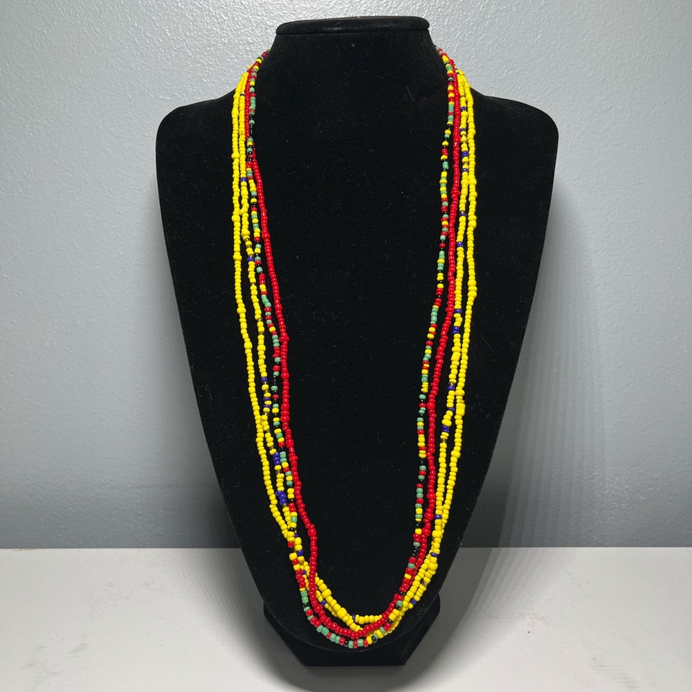 Seed Bead stretch Necklaces 4 Strands Multicolor